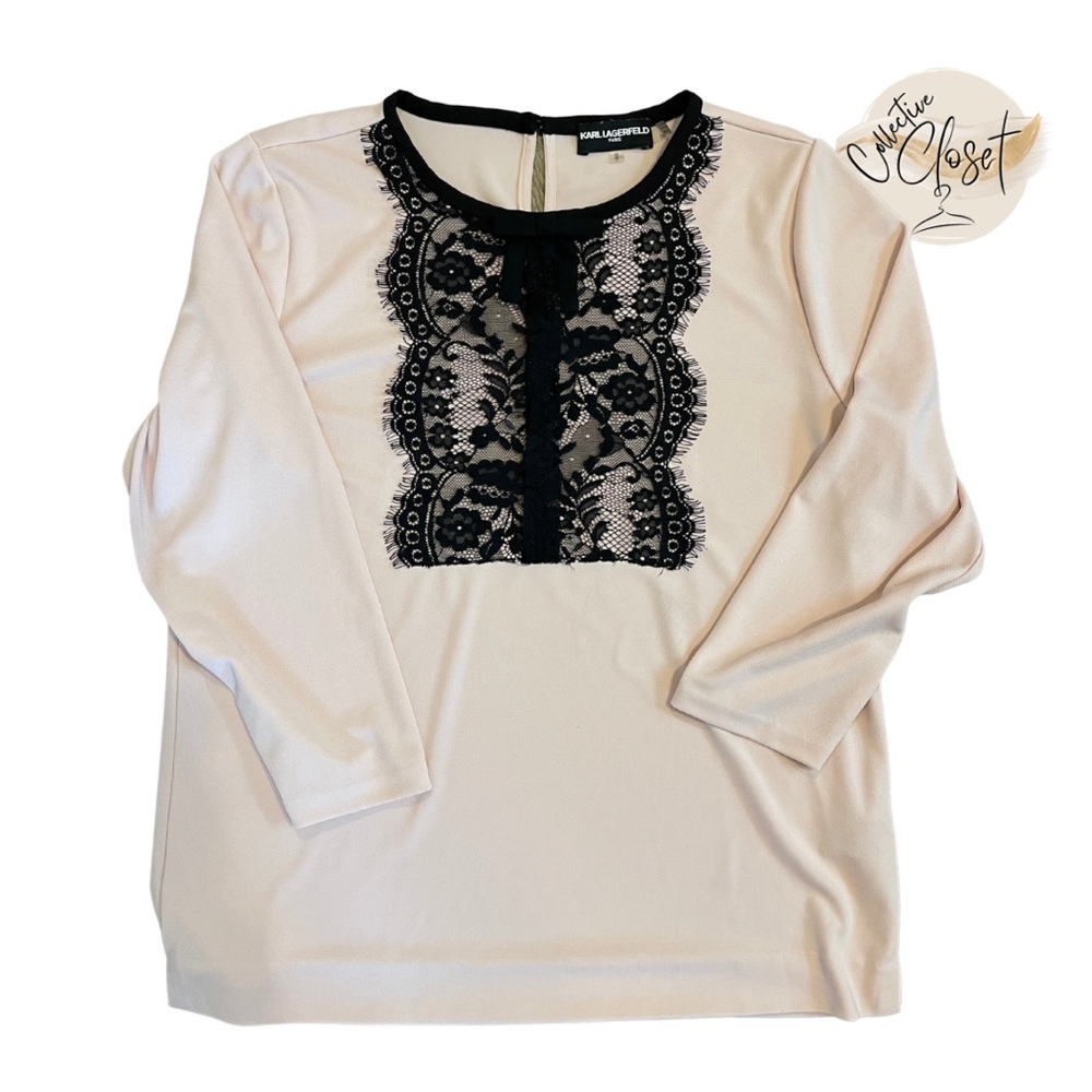 Karl Lagerfeld Paris Women’s Dusty Pink Blouse Medium
